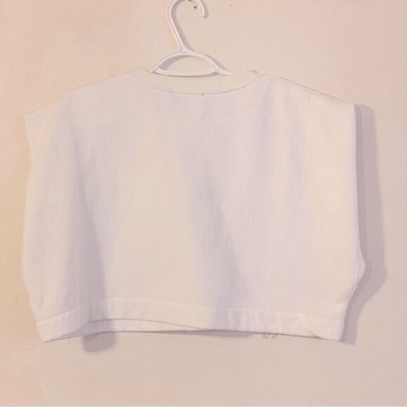 Zara Cropped Sweatshirt Top Sleeveless Sz Small Gorgeous - Picture 3 of 3